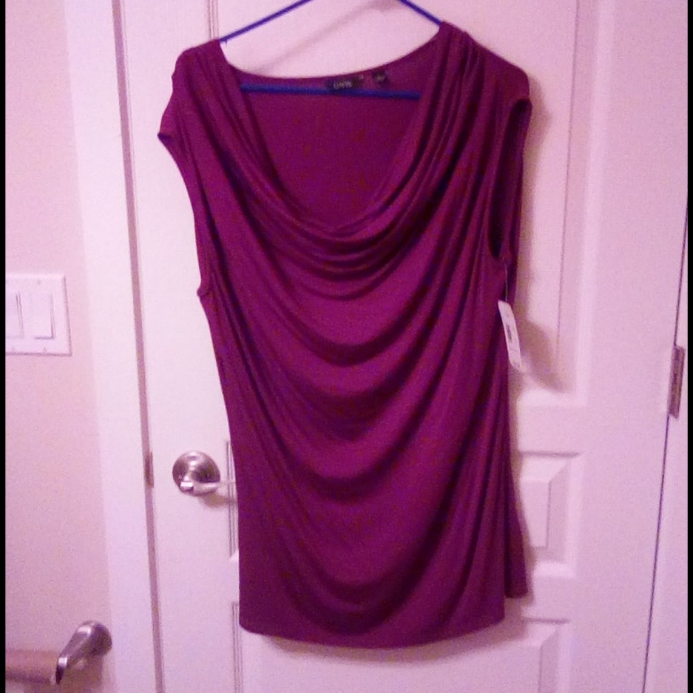 Purple low neck tank
